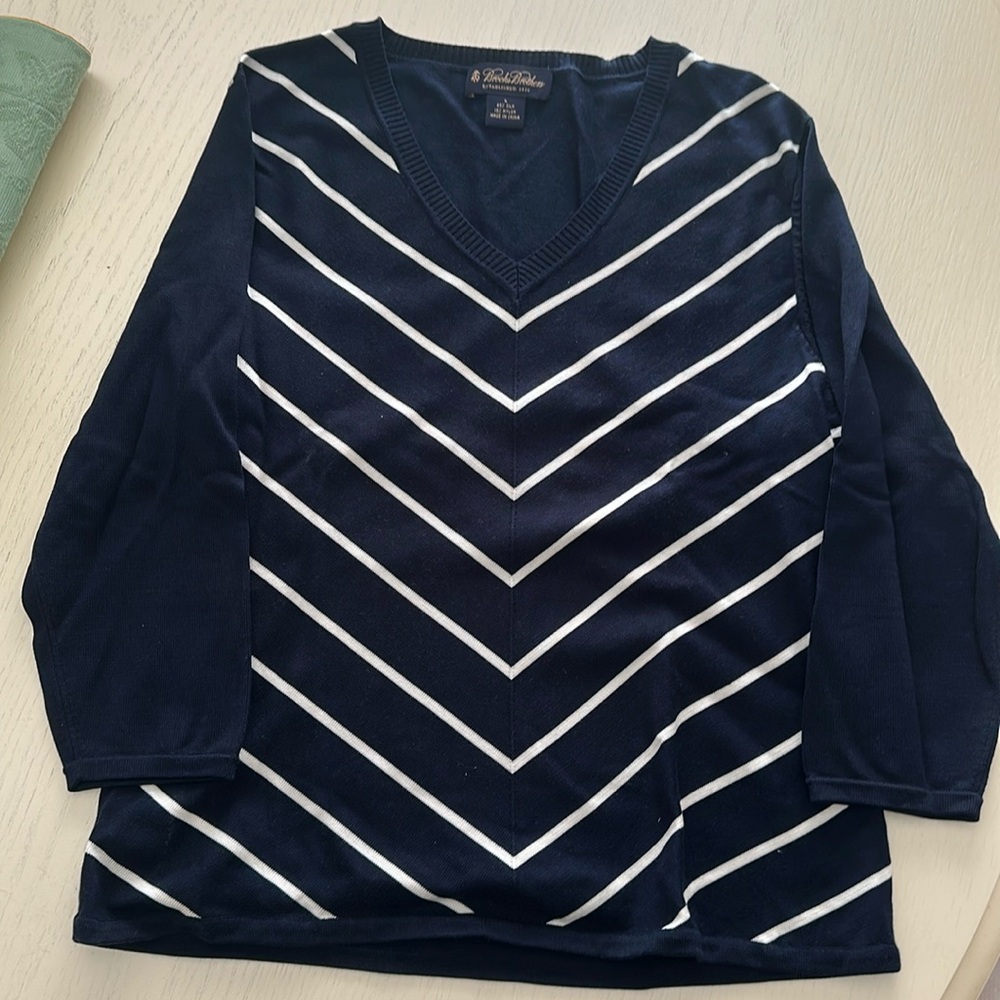 Beautiful sweater blue with white stripes